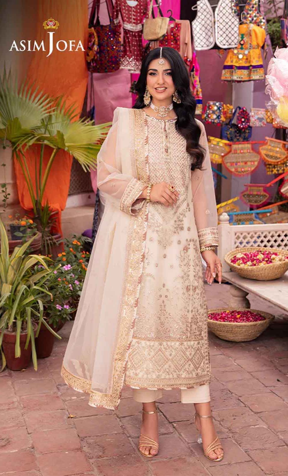 AJEM-11 EMBROIDERED ORGANZA 3 PCS