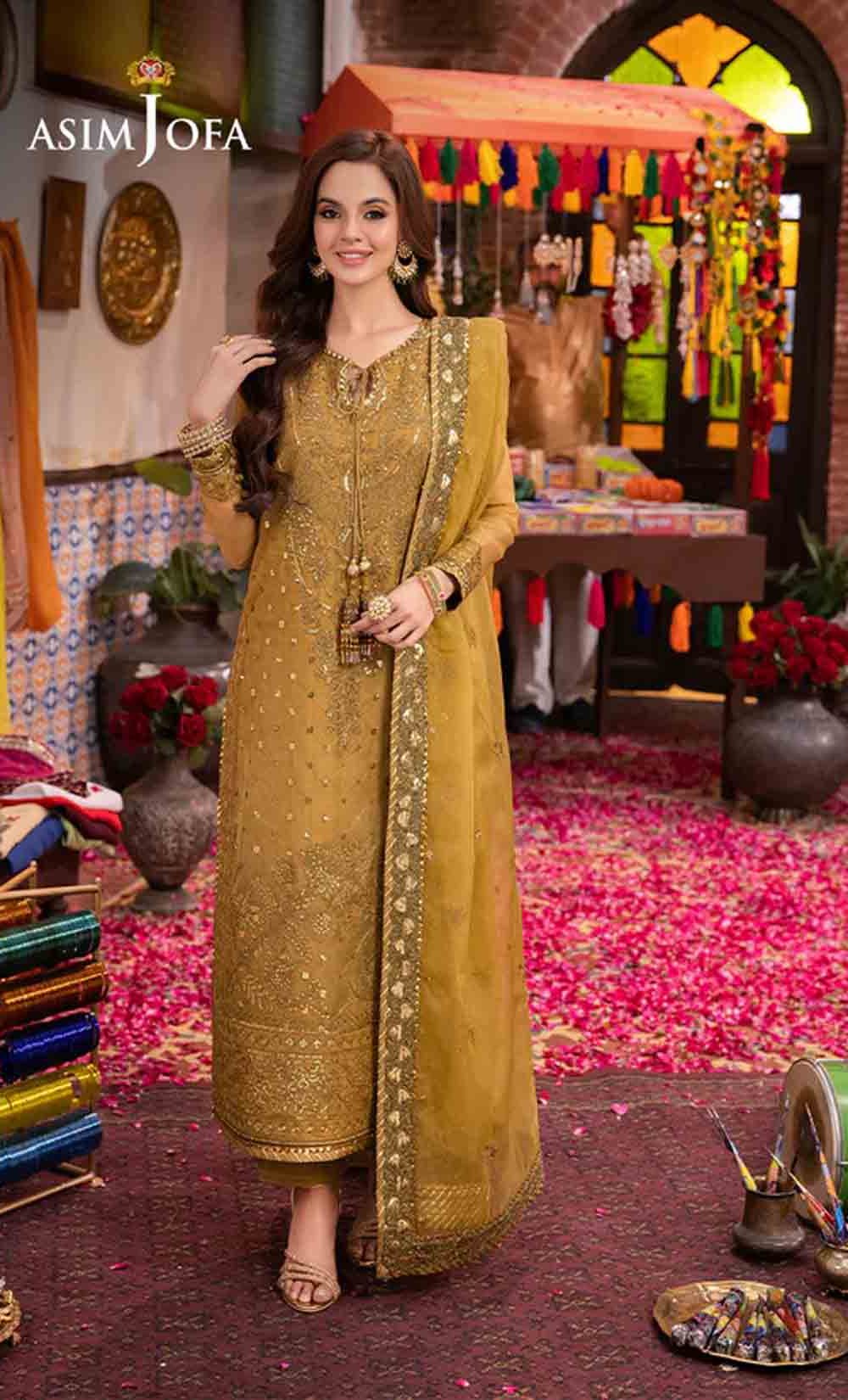 AJEM-22 EMBROIDERED ORGANZA 3 PCS