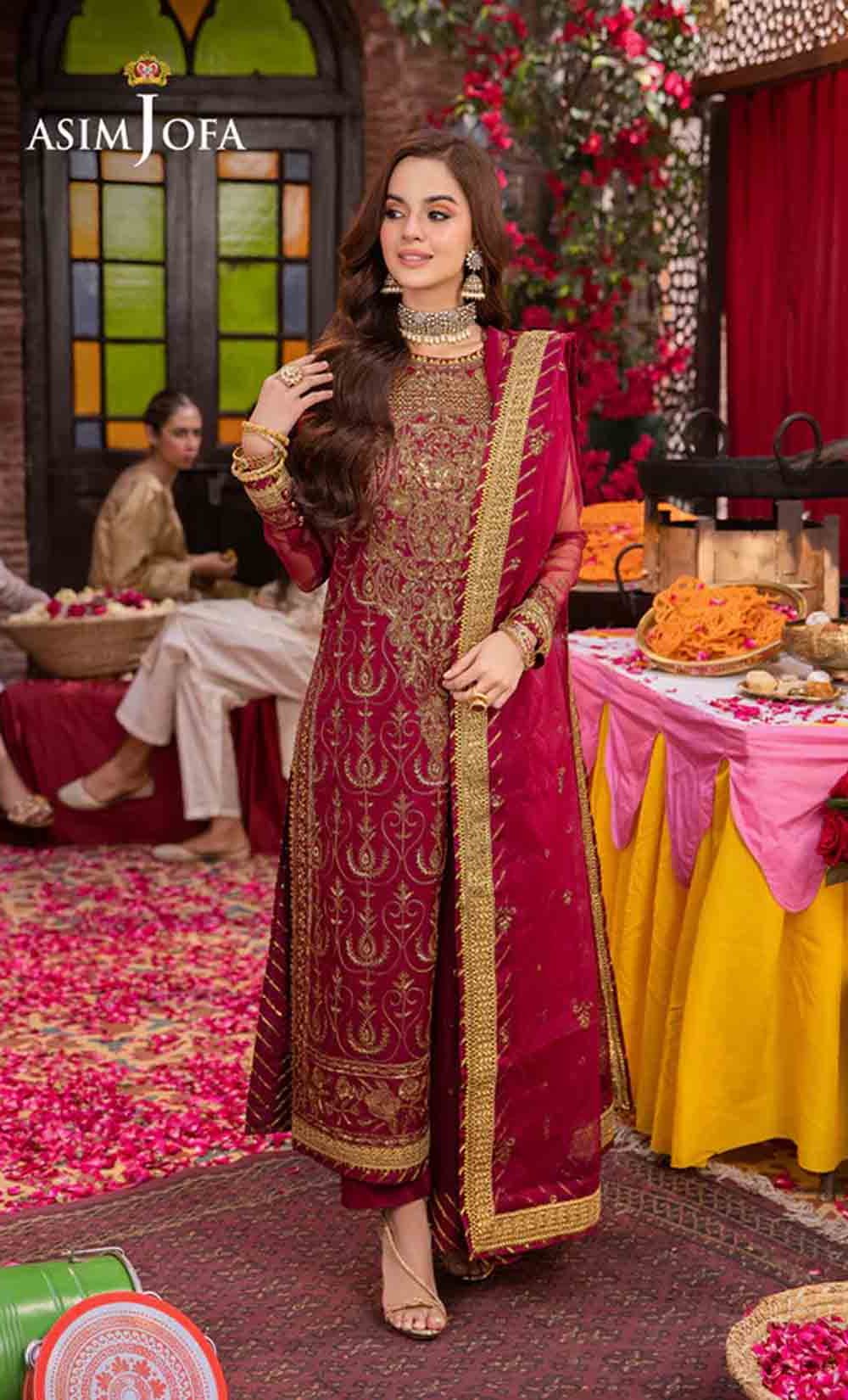 AJAJEM-23 EMBROIDERED ORGANZA 3 PCS
